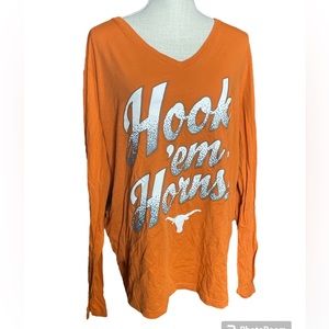 Longhorn Apparel Hook ‘em Horns Texas Longhorns Long Sleeve Orange Shirt